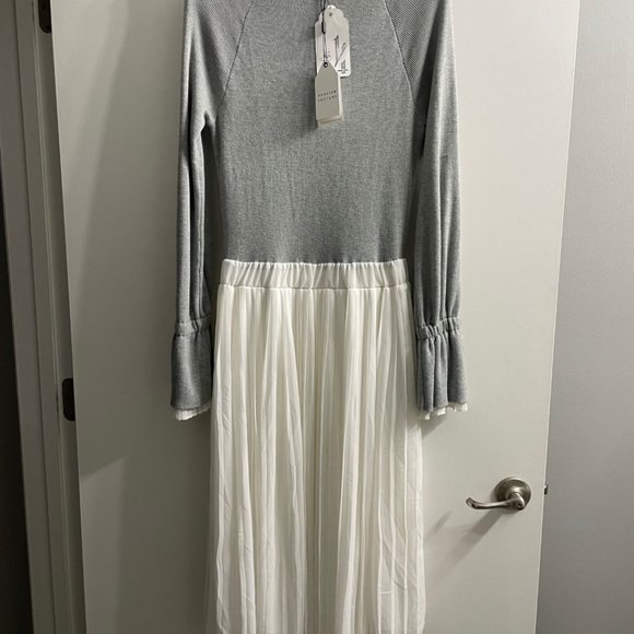 English Factory Women S Dress Knit Top Pleated Skirt Nordstrom Midi Boho Bell LA - Picture 3 of 4